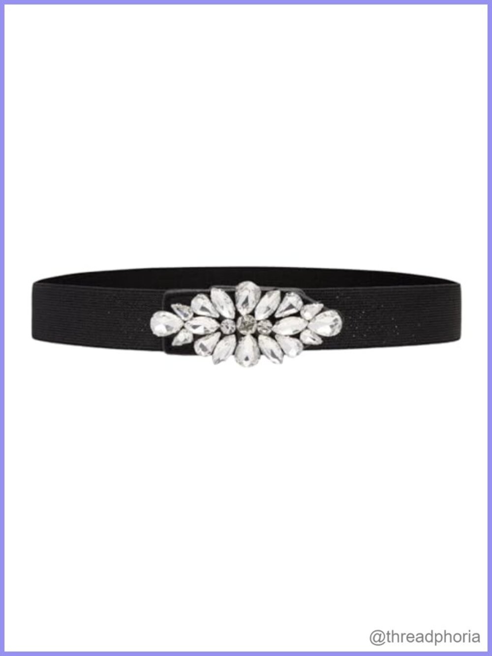Womens Rhinestone Bow Elastic Skinny Waist Belt for Dress